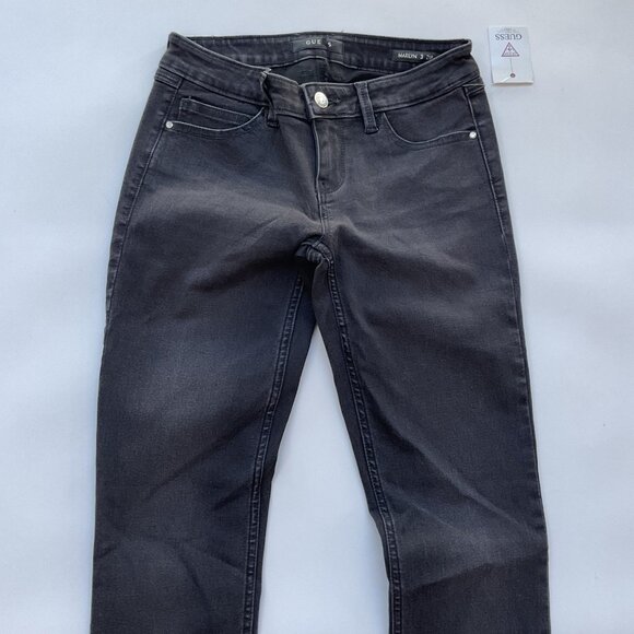 Guess Women’s Marilyn 3 Zip Black Skinny Jeans Super Stretch Ankle Zip Size 25 - Picture 4 of 11